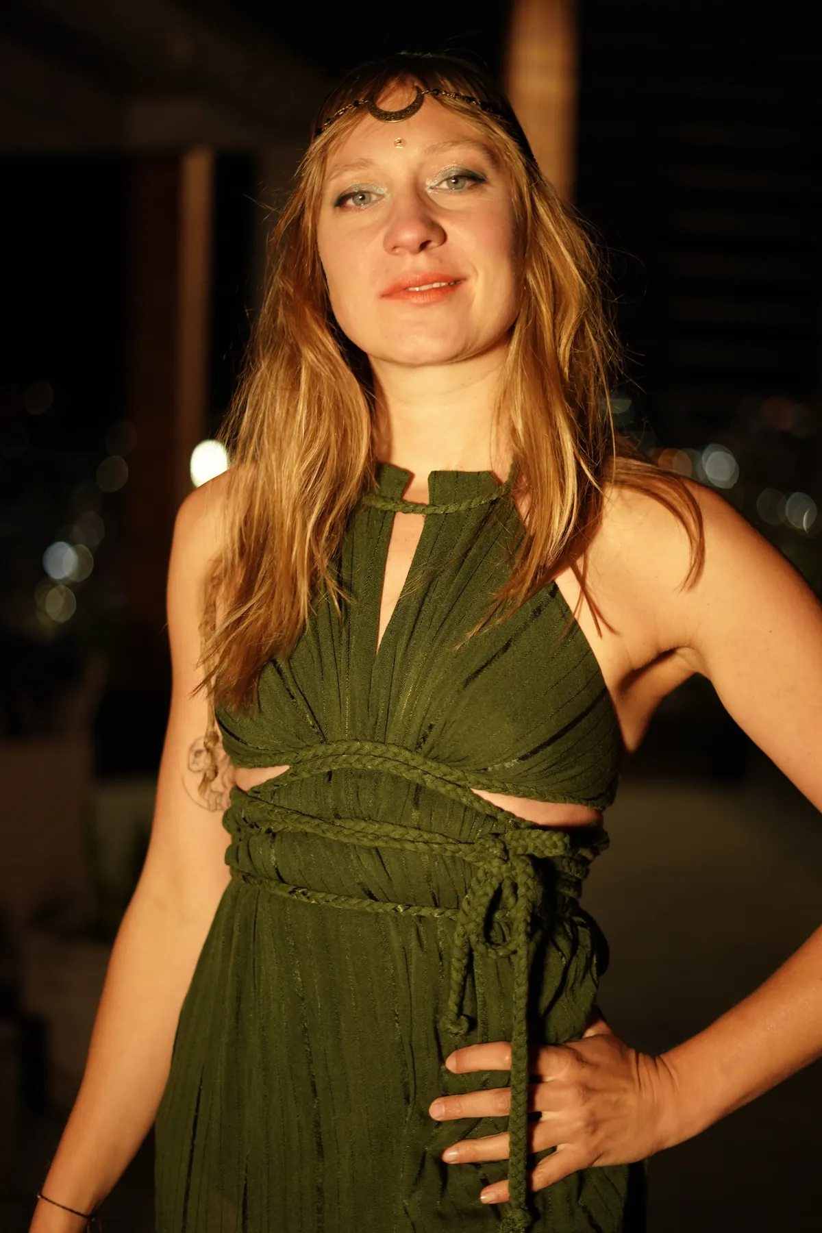 Portrait of Eva in a green dress
