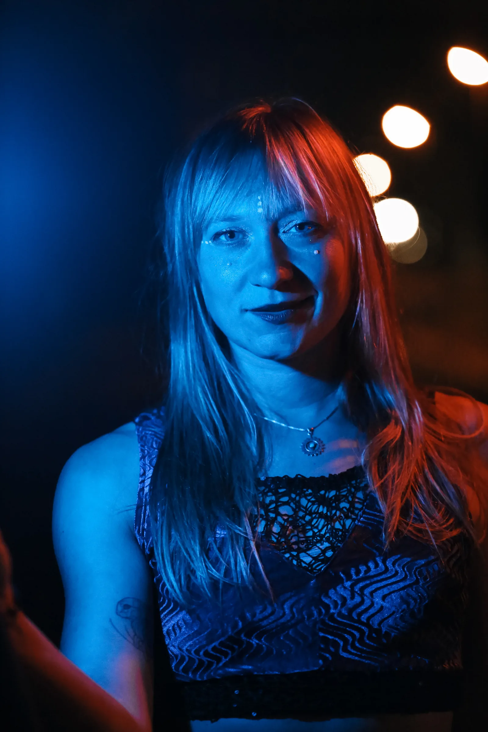 Blue and red lit portrait